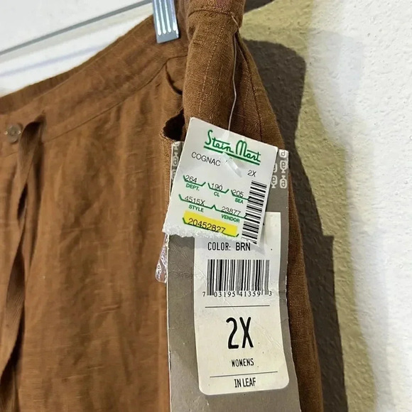 Erin by Erin London tropical print wide leg crop pants plus 2X - Picture 3 of 5